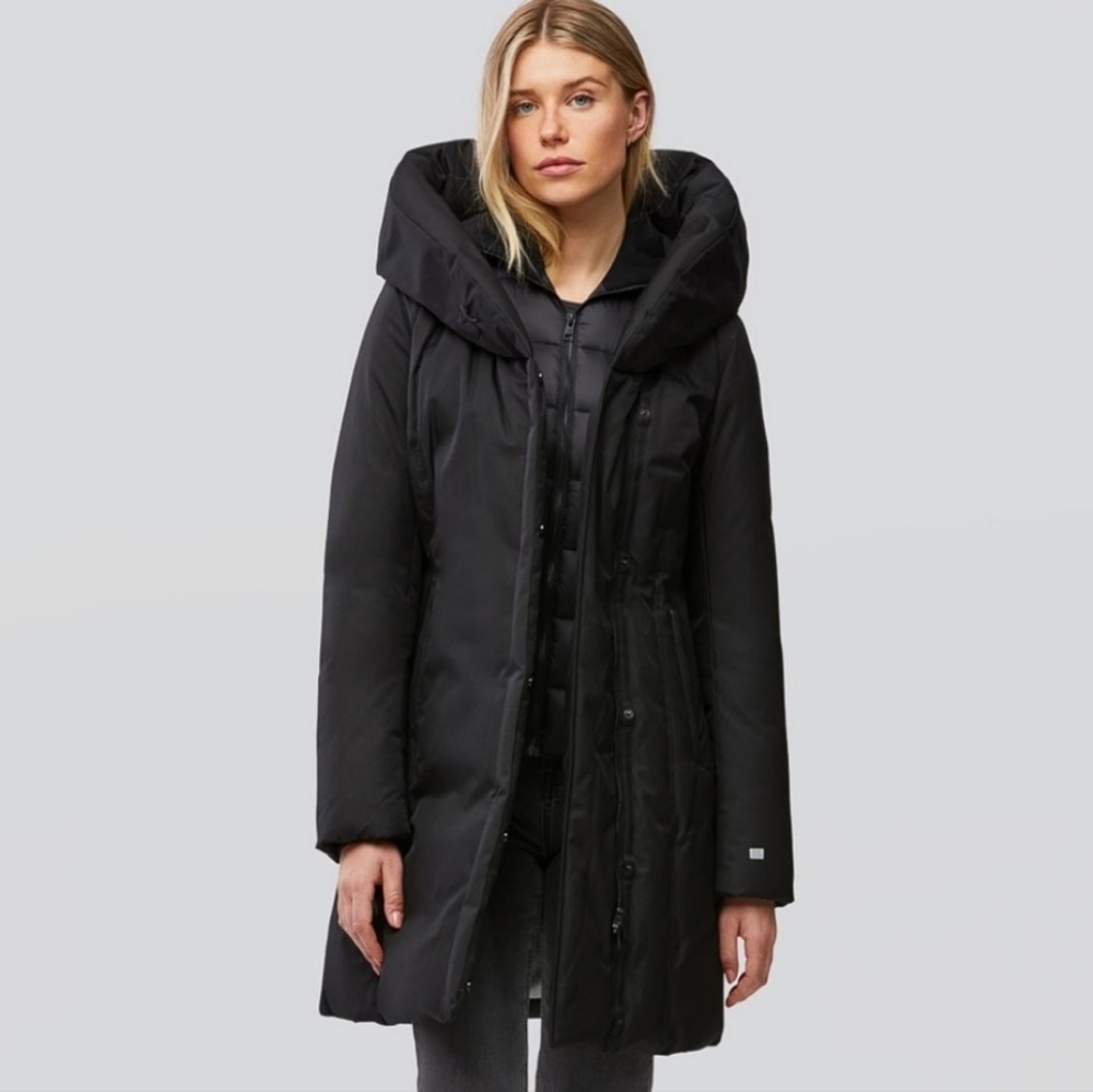 SOIA AND KYO DOWN PUFFER PARKA COAT BLACK